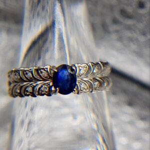This solid silver, beautiful blue sapphire is stunning and an eye catcher.